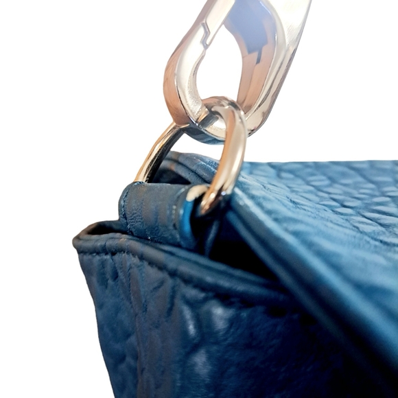 Jewell By 31 Blue Handbag Purse Satchel Women's Faux Leather 12x10" Colorful - Picture 12 of 13